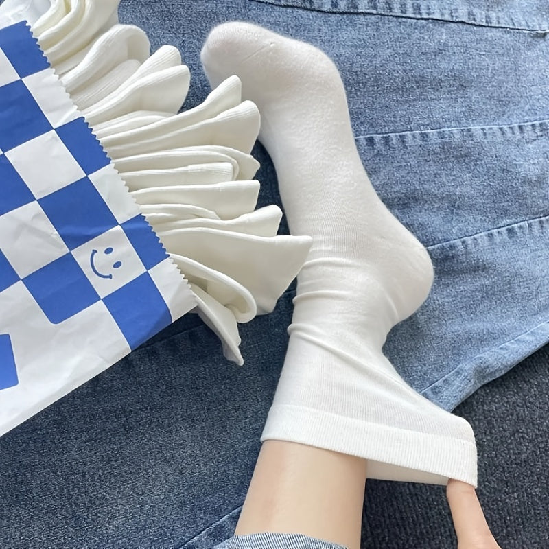 Soft Cotton Crew Socks Women's Stockings