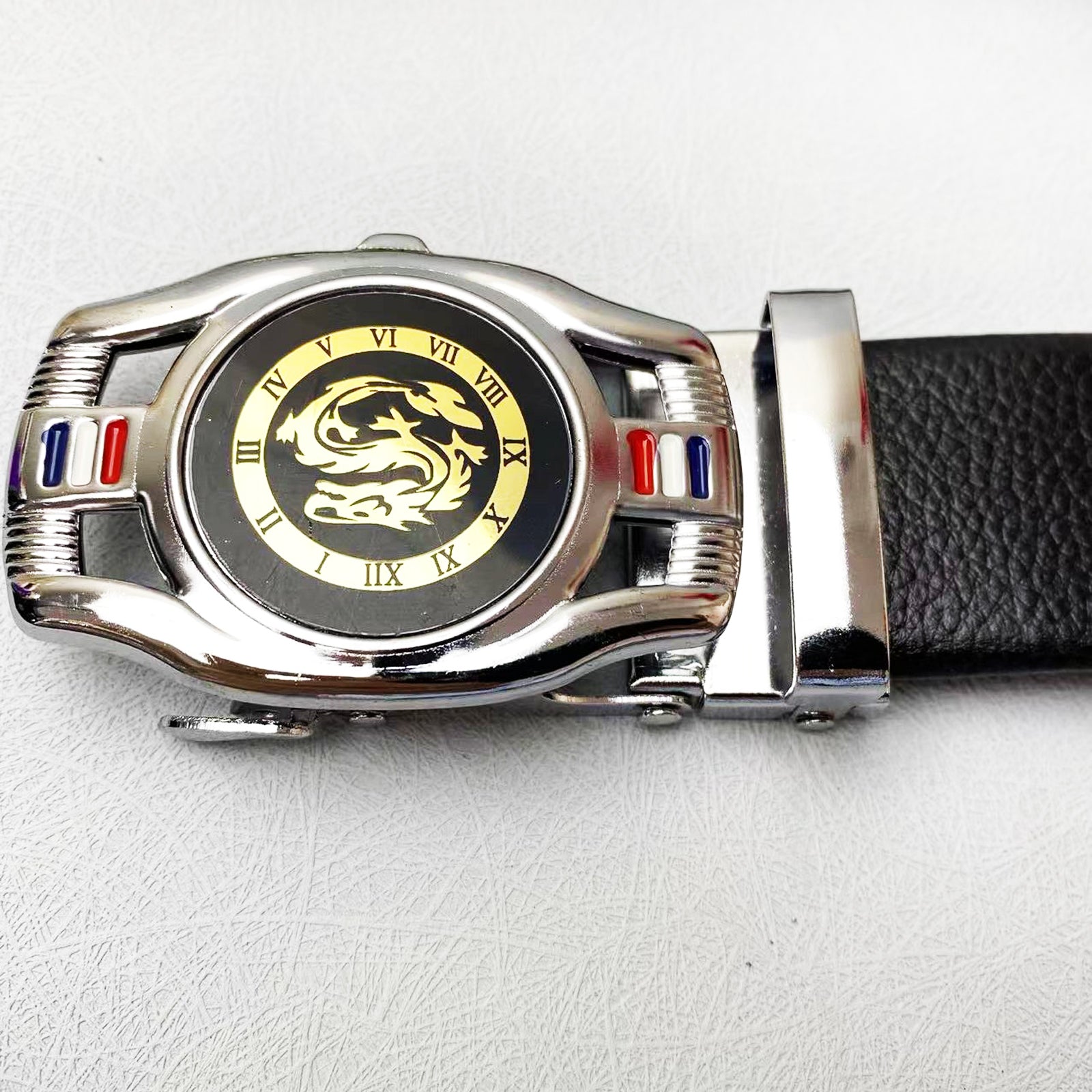 Men's Belt Dragon Clocks Sports Car Automatic Buckle Belt