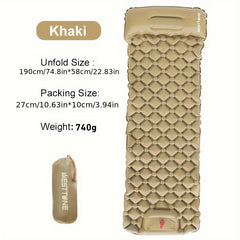 Inflatable Sleeping Pad Air Mattress with Built-in Pump for Travel Hiking