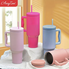 Anyzoo 40oz Ice Tyrant Cup Macaron Water Bottle With Lid & Straw