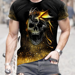 Skull 3d Print Men's Graphic T shirt