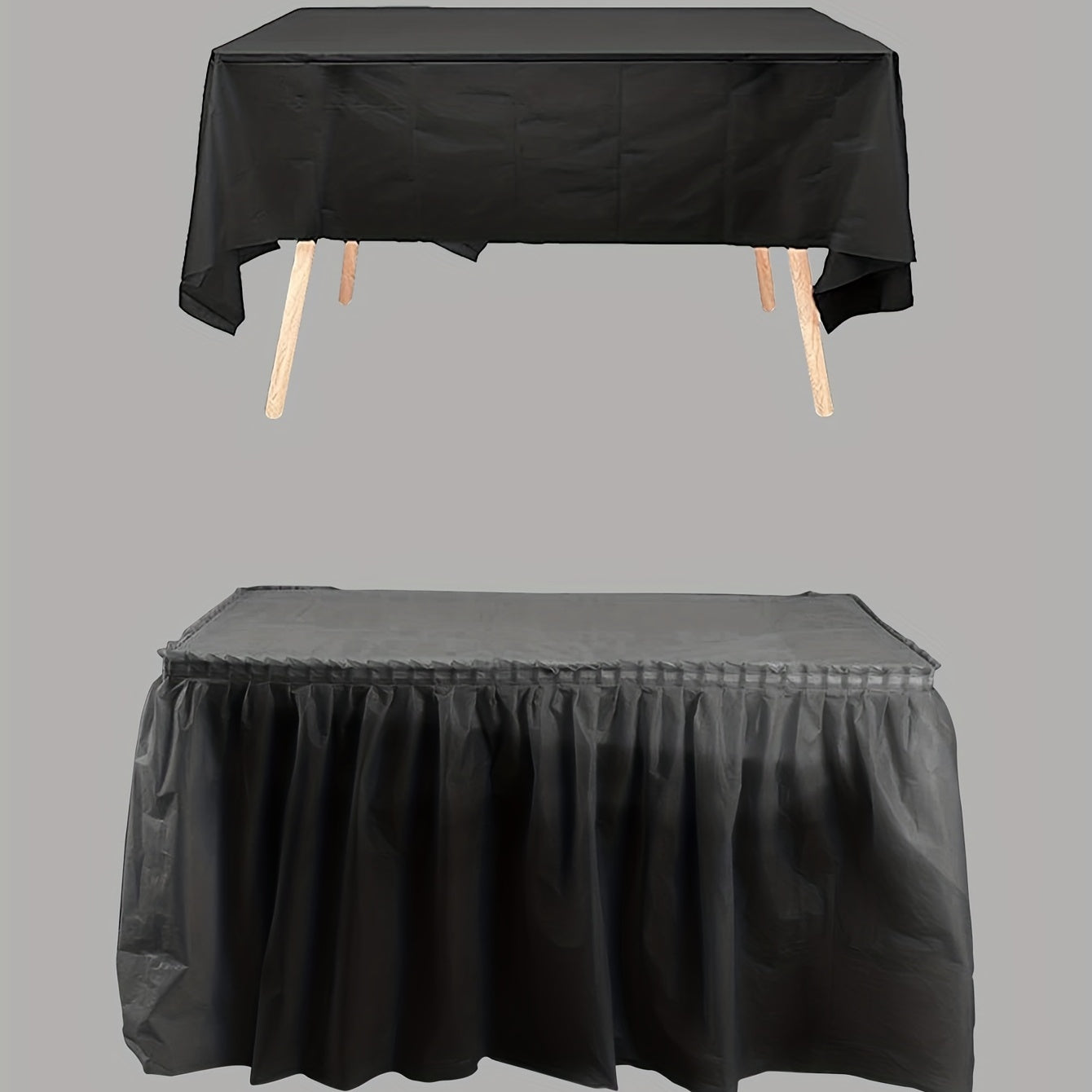 Disposable Waterproof Tablecloth and Skirt Set for Parties