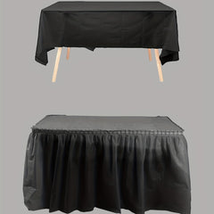 Disposable Waterproof Tablecloth and Skirt Set for Parties
