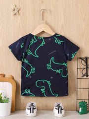 Cute Dino Tee for Boys' Summer Fun