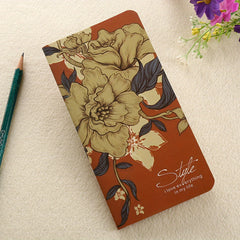 Vintage Flower Portable Notebook 8.99x16.99 cm