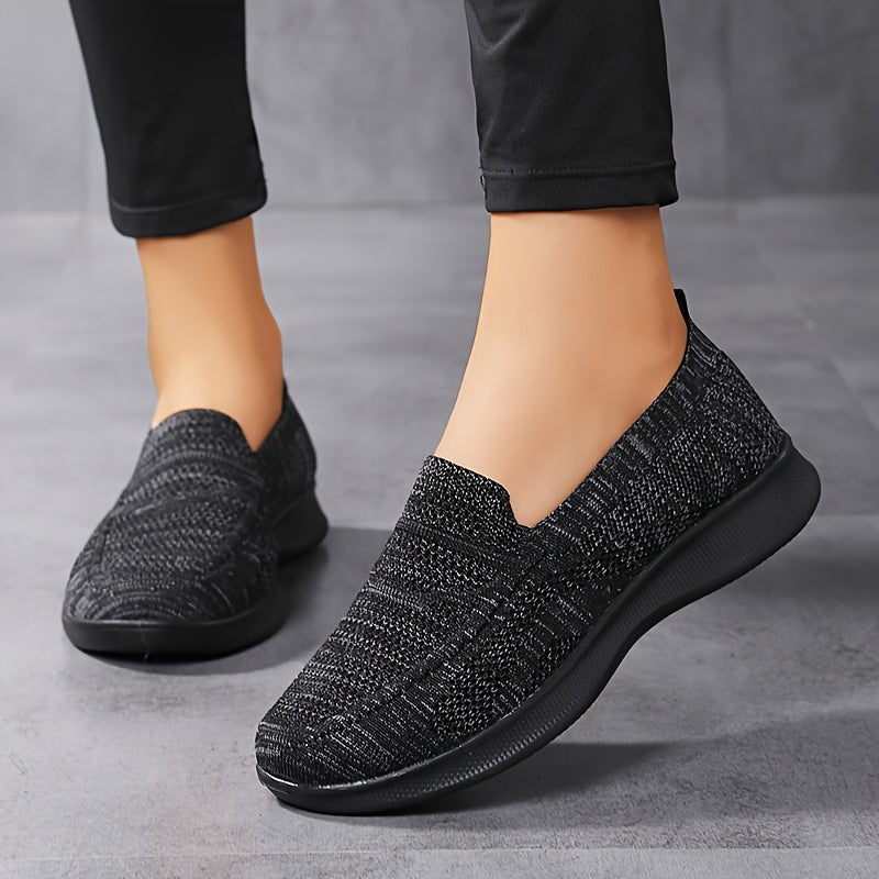 Women's Casual Slip-on Flat Walking Shoes Mesh Lightweight Work Shoes