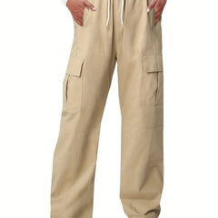 Kids Wide Leg Cargo Pants w/ Drawstring & Pockets