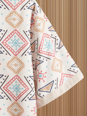 Retro Boho Men's Short Sleeve Lapel Shirt Casual Printed Button Up Tops