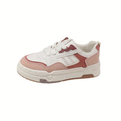 Women's Colorblock Platform Skate Shoes Casual Lace Up Outdoor Shoes