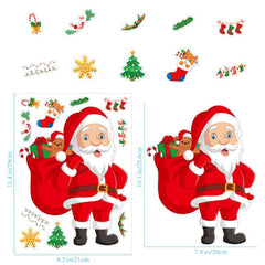 6pcs Christmas Window Stickers - Self-adhesive Holiday Wall Decorations