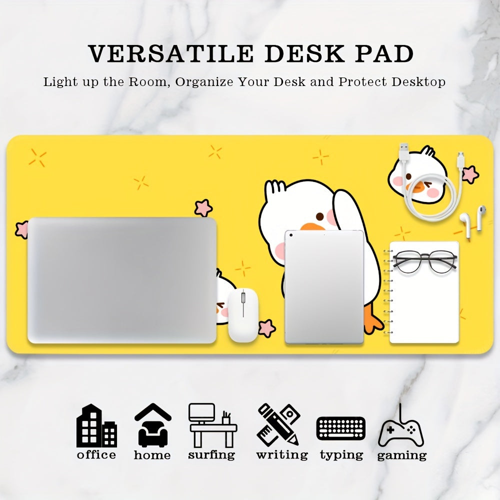 Ducks Mouse Pad Yellow Background Non slip for Home And Office