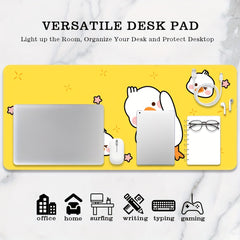 Ducks Mouse Pad Yellow Background Non slip for Home And Office