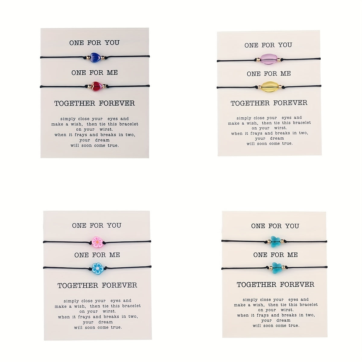 Cartoon Love Flower Butterfly Bracelet Set