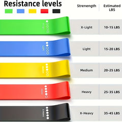 5pc Elastic Resistance Loop Bands for Yoga Workout