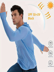 3 Pack Men's UPF 50 Sun Protection Hoodie & Shirt for Outdoor Sports