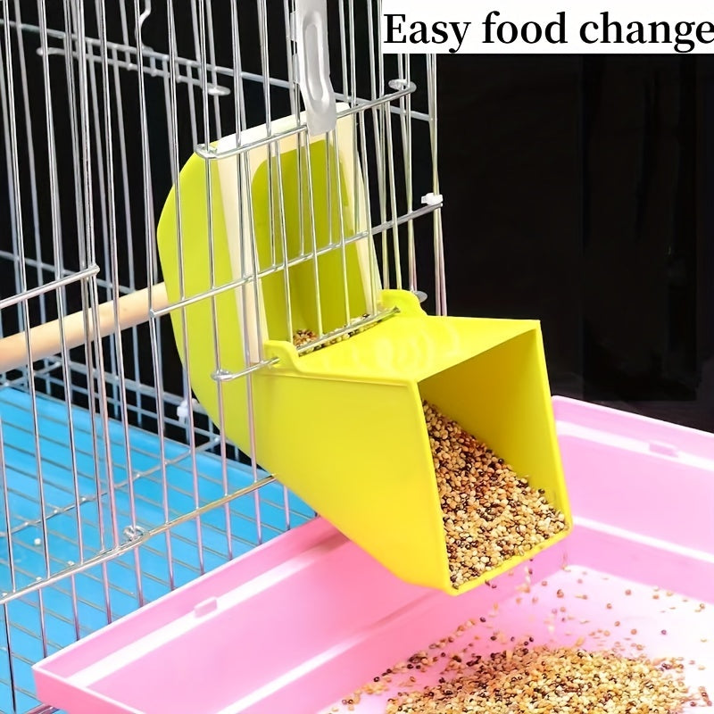 Green Hanging Bird Feeder with Rotating Lid for Bird Cage