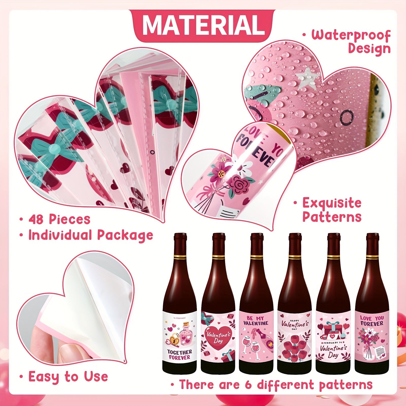 12pcs 24pcs Party Bottle Stickers Decorative Adhesive Labels
