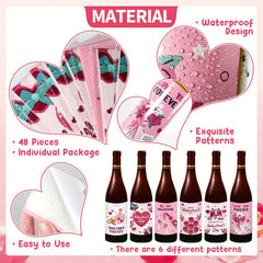 12pcs 24pcs Party Bottle Stickers Decorative Adhesive Labels
