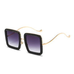 Glitter Diamond Square Frame Sunglasses