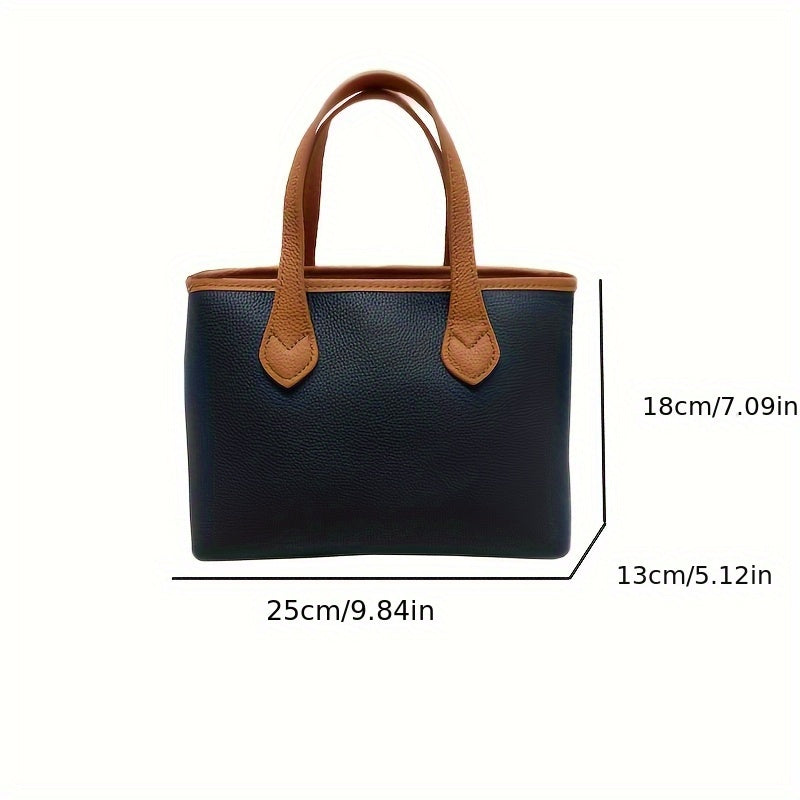 Leather Convertible Shoulder Bag Zipper Closure Minimalist Crossbody Bag