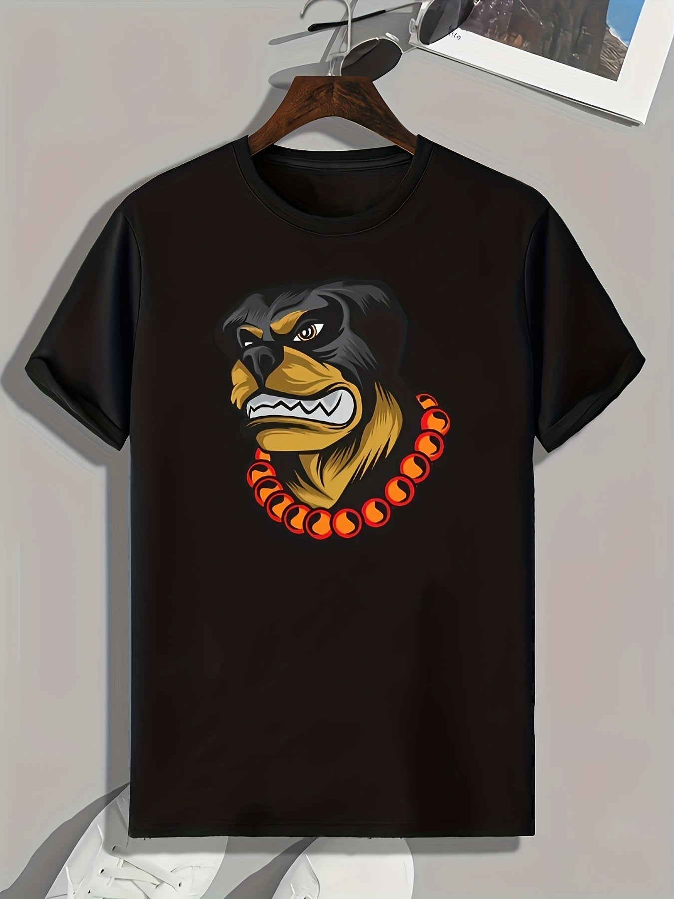 Dog Pattern Print Men's Comfy Sports T-Shirt
