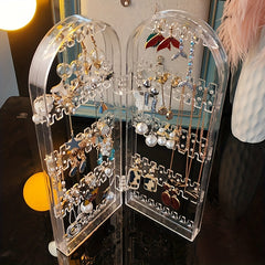 Large Capacity Foldable Jewelry Display Rack with 2 Fans