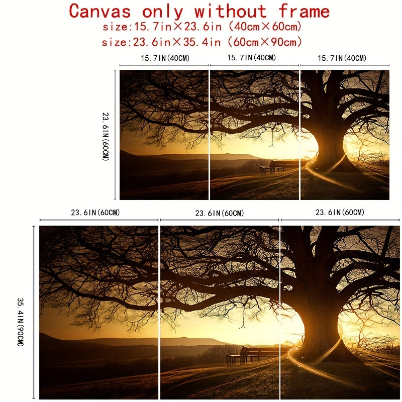 3pc Landscape Canvas Paintings for Home Decor 23.6x35.4 Inches