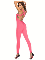 Halter Neck Yoga Jumpsuit Butt Lifting Tummy Control