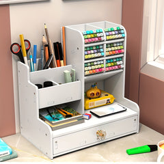 Desktop Pen Holder Storage Drawer Large Capacity