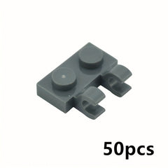 50pcs 1x2 Clip On Bricks w/ Bar Handle for Side Construction Toys
