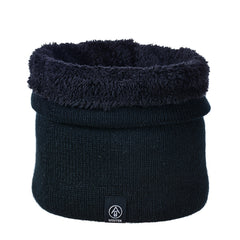 Solid Plush Scarf Leather Marks Neck Warm Head Wrap