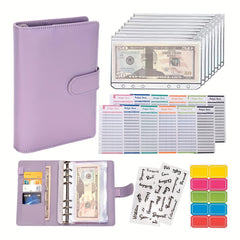 A6 Leather Budget Binder with Cash Envelopes