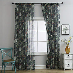 American Pastoral Floral Printed Curtains Soft Cotton and Linen Window Yarn
