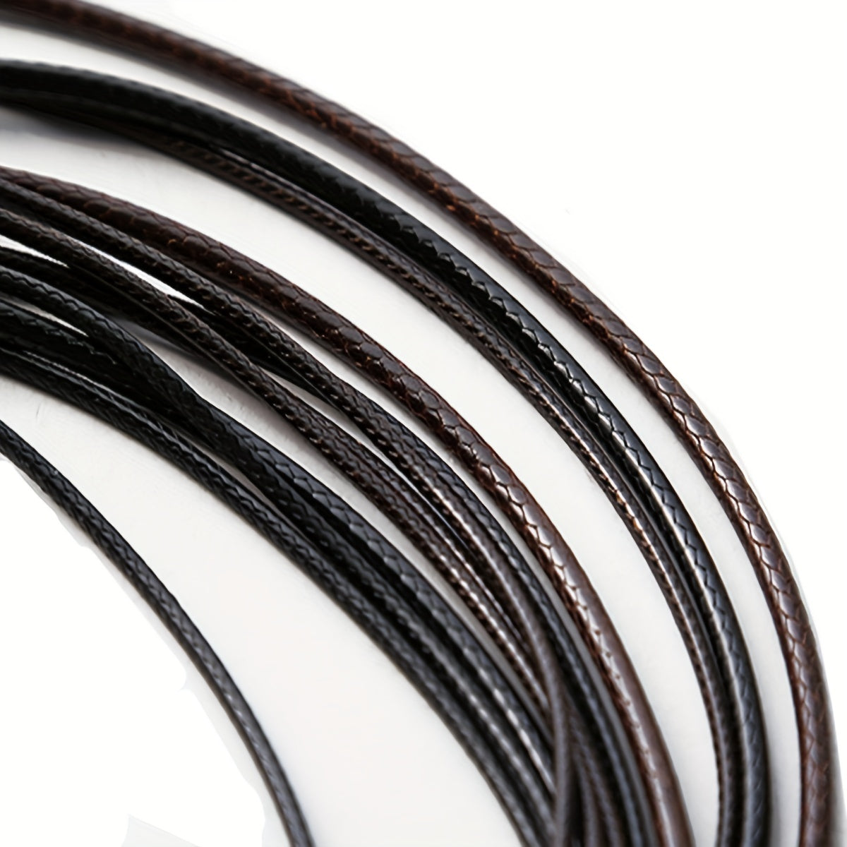 3mm Wax Leather Cord Choker Necklace Stainless Steel Clasp Thin 16 30 Mens
