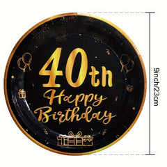 Golden Holiday Tablecloth & Party Set - 40 Year Old
