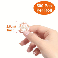 Rolled Christmas Rose Golden Stickers Box Seal Sticker