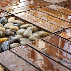 DIY Mosaic Wood Plastic Flooring Waterproof & Sun Proof
