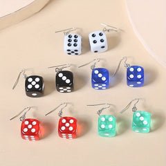 5pairs Cartoon Dice Pendant Earrings for Girls
