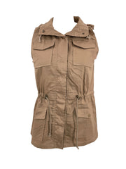 Women's Sleeveless Drawstring Hooded Jacket