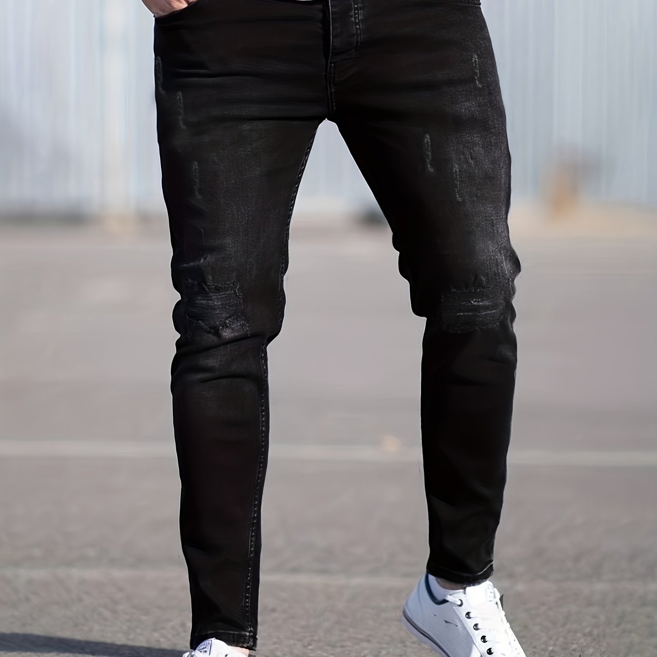 Men's Stretch Skinny Jeans w/ Pockets Casual Street Style