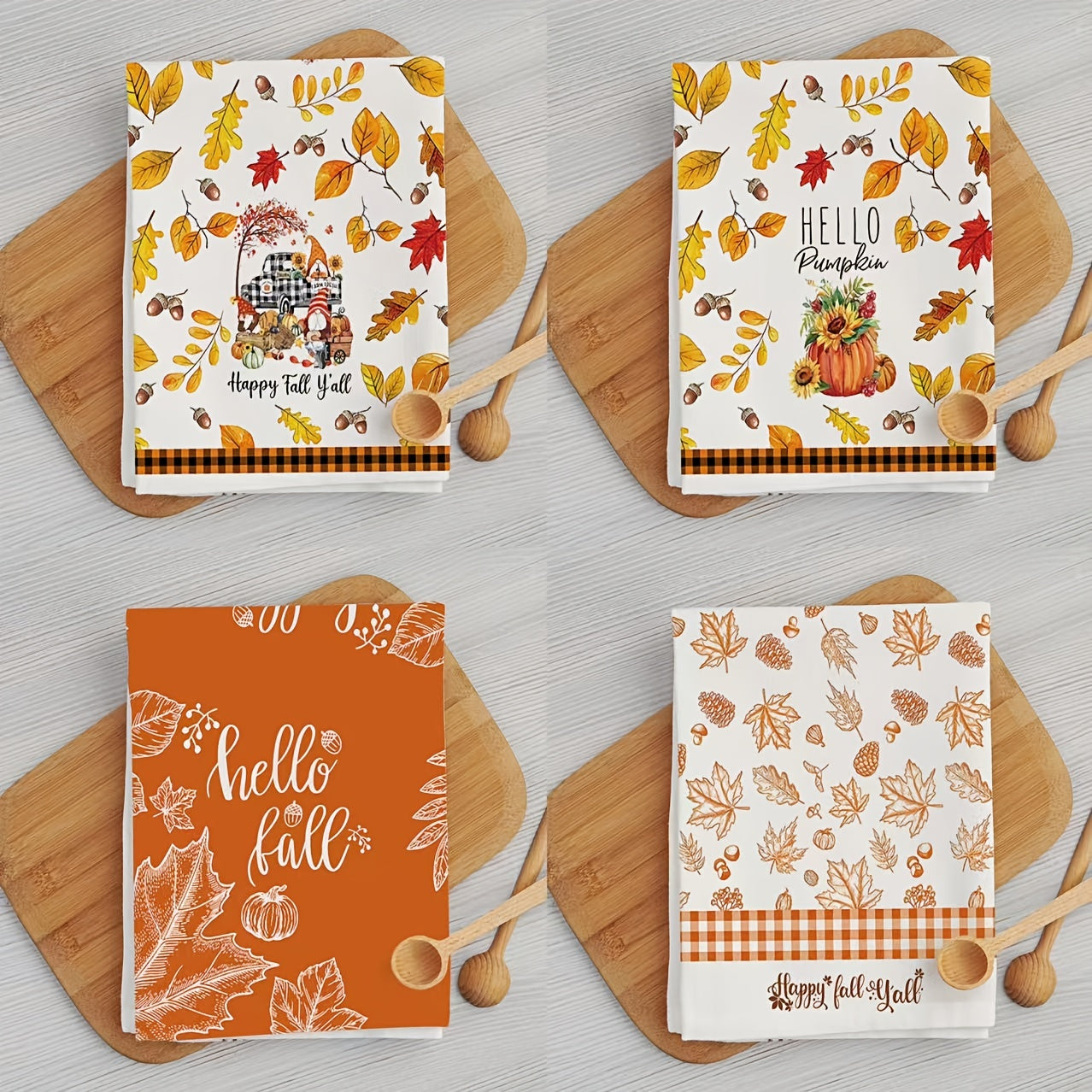 Fall Series Hand Towel Thanksgiving Pumpkin Turkey Kitchen Decor
