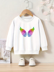 Kids Rainbow Wings Print Pullover Top