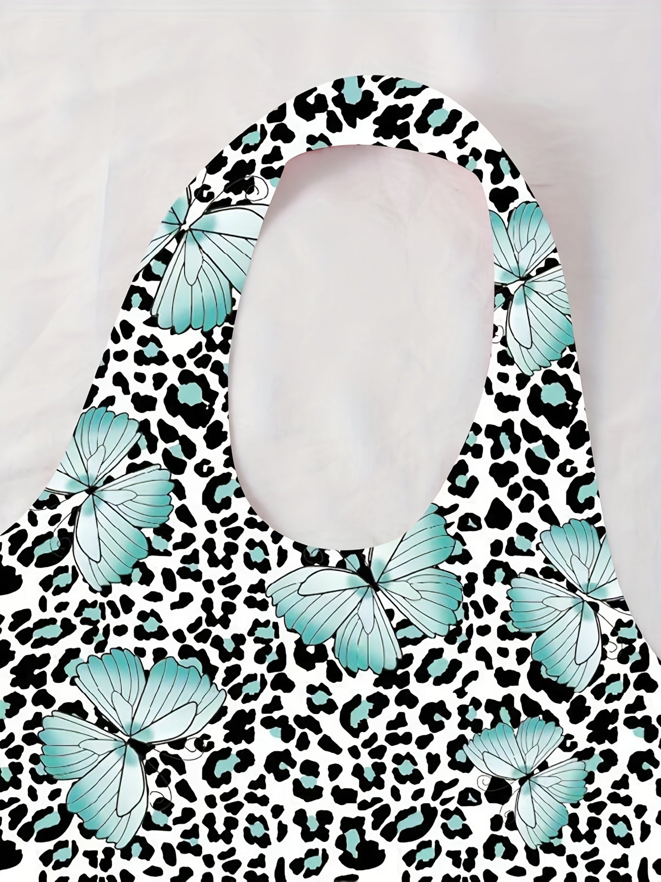 Butterfly Print Halter Top Sexy Backless Leopard Top
