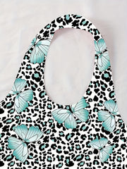 Butterfly Print Halter Top Sexy Backless Leopard Top