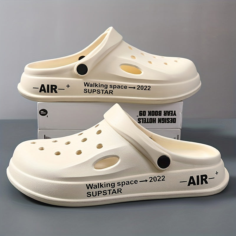 Women's Platform Clogs Letter Printed Non Slip Slide Shoes