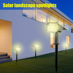 2pcs Solar Landscape Spotlights Waterproof IP65 3 Lighting Modes 38LED Solar