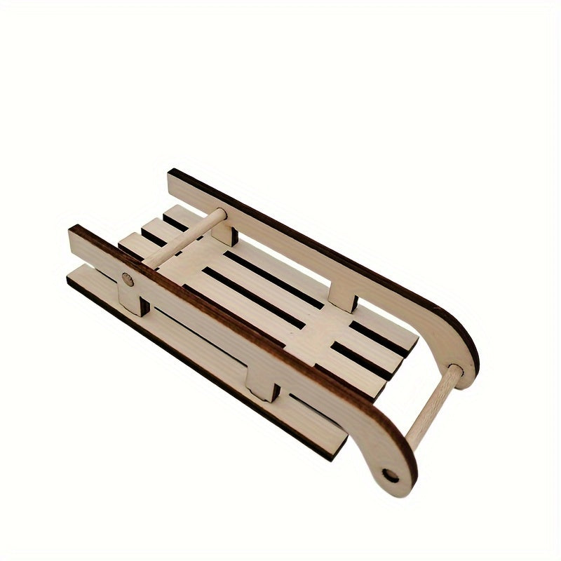 Christmas Wooden Crafts DIY Mini Sleigh Desktop Ornaments