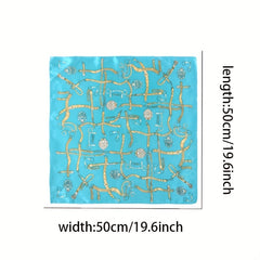 Graphic Bandana Silk Scarf Casual Shawl Wrap Head Wrap Bag Handle Charm