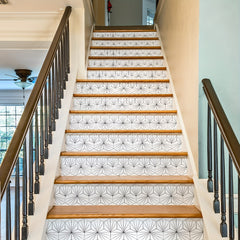 7pcs Tile Printed Waterproof Stair Sticker Moisture-proof Wallpaper