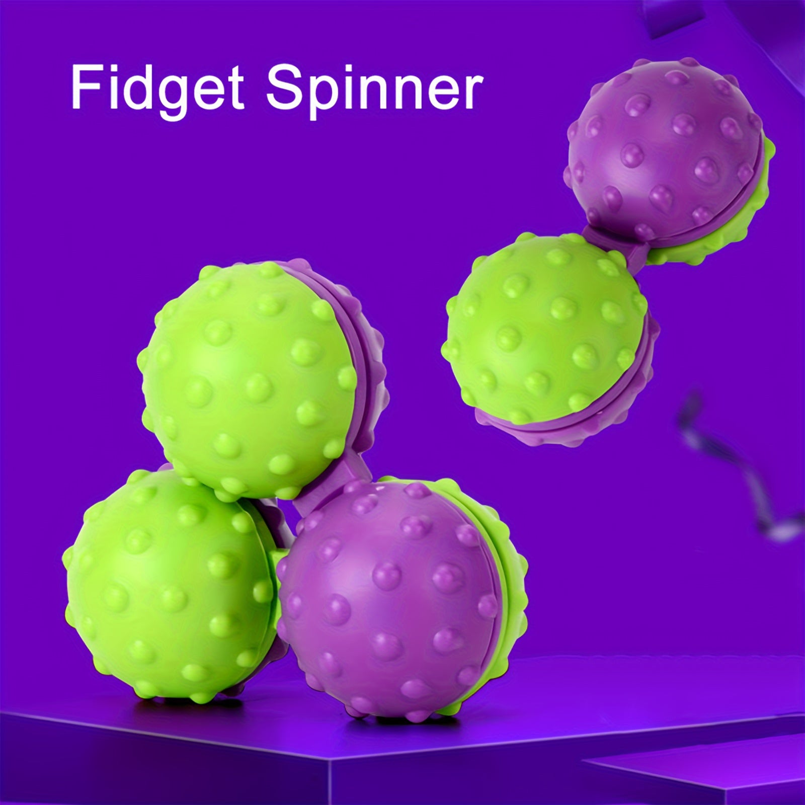 Green and Purple Fidget Spinner Decompression Toy